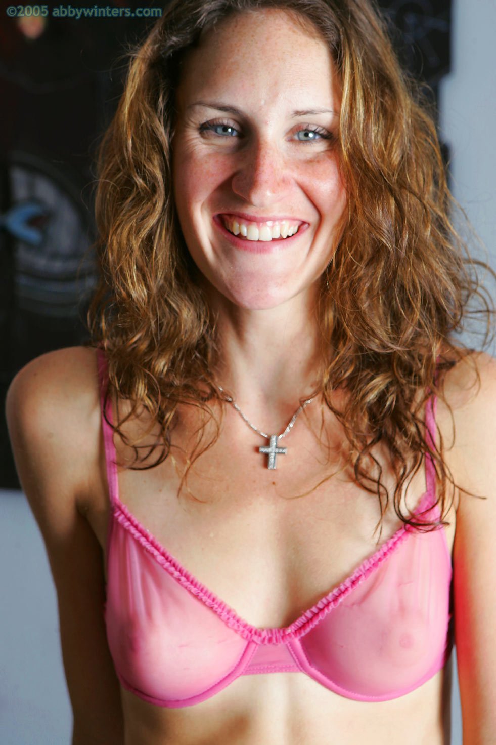 Louise R in a see-through bra from Abby Winters
